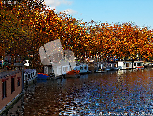 Image of Autumn Canal in Amsterdam