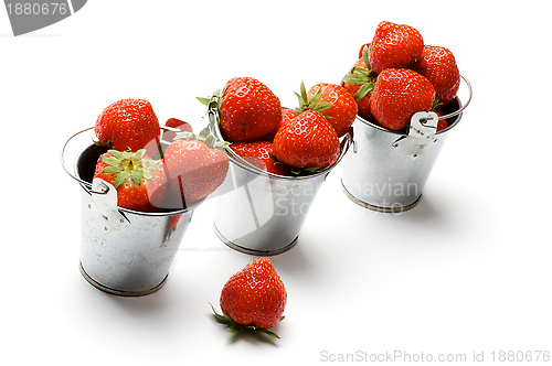 Image of Three Buckets with Strawberry