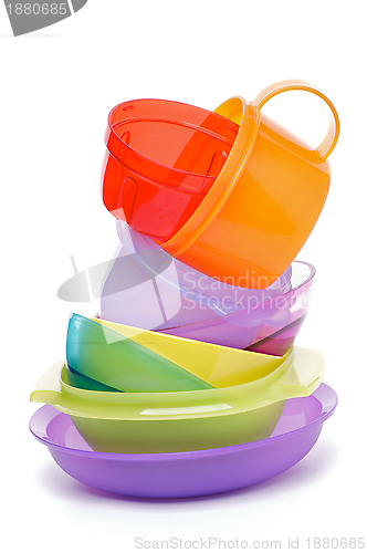Image of Stack of Plastic Bowls