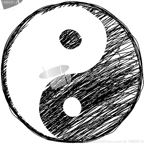 Image of Doodle yin-yang symbol