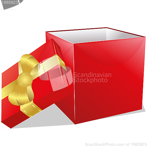 Image of lixury red gift box with gold bow