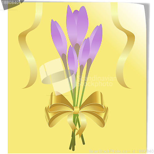 Image of bunch of autumn crocus flowers