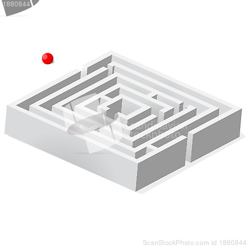 Image of grey maze and red ball