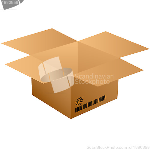 Image of opened cardboard bow with bar code