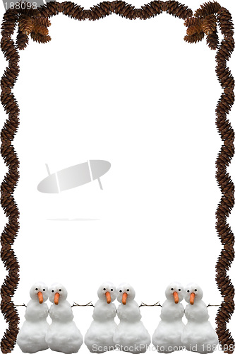 Image of Pinecone and Snowman Frame