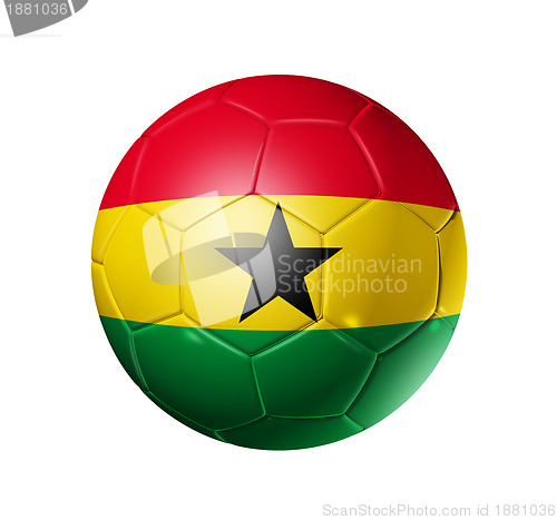 Image of Soccer football ball with Ghana flag