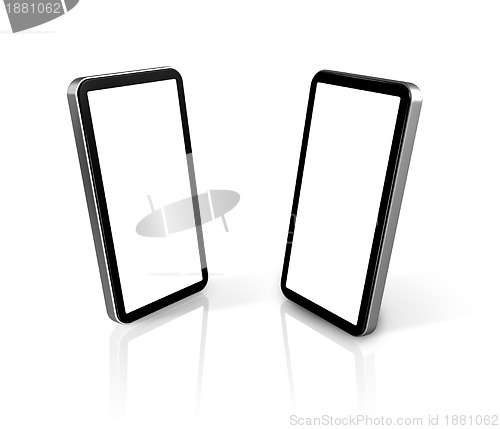 Image of two connected mobile phones