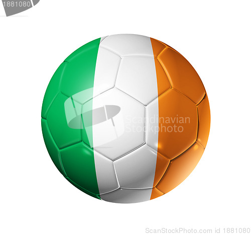 Image of Soccer football ball with Ireland flag