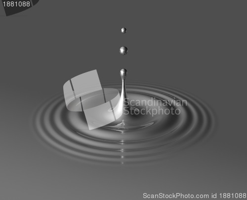 Image of drop of mercury and ripple