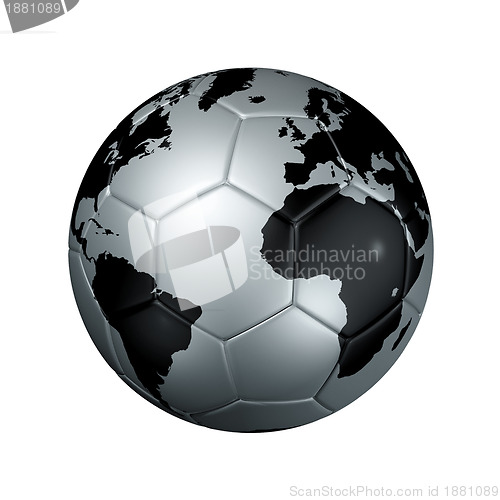 Image of Silver soccer football ball World globe