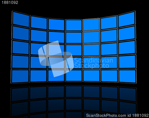 Image of Wall of flat tv screens