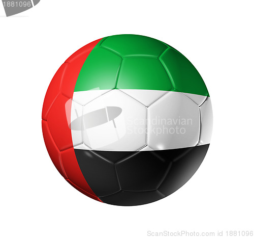 Image of Soccer football ball with United Arab Emirates flag