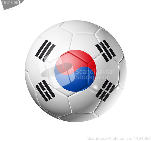 Image of Soccer football ball with south Korea flag