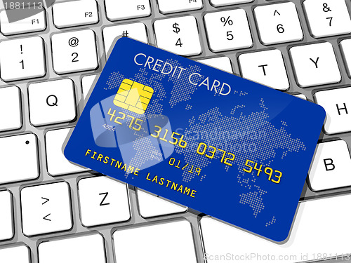 Image of Credit card on a computer keyboard