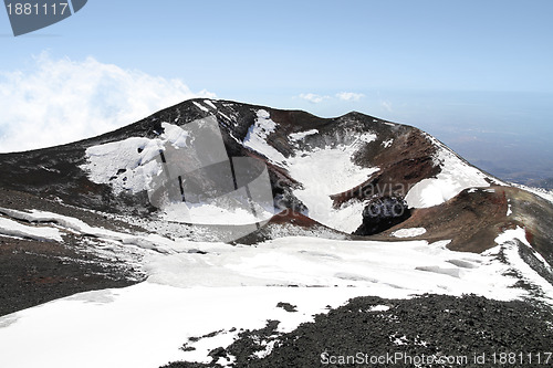 Image of volcano mount Etna crater