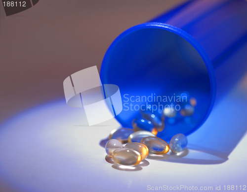 Image of Blue Bottle with Gel Pills