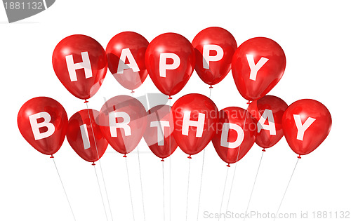 Image of Red Happy Birthday balloons