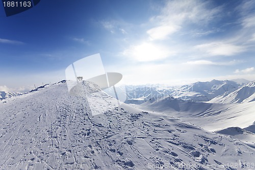 Image of Top station of ropeway on ski resort