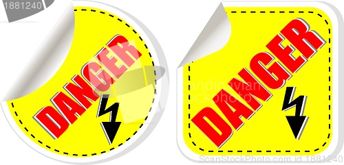 Image of Vector warning danger sign set, vector