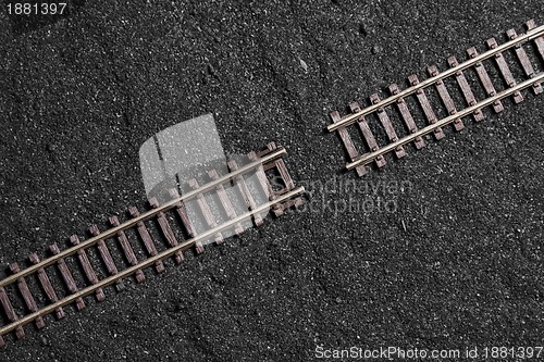 Image of gap between railroad tracks