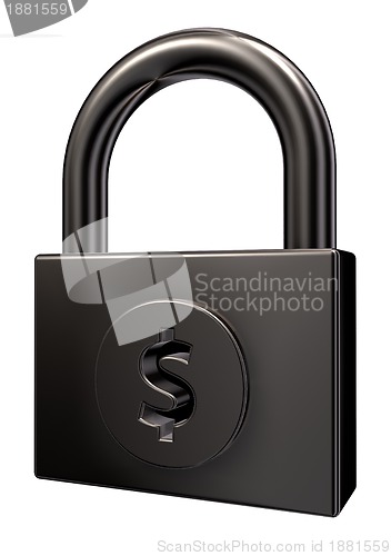 Image of padlock with dollar symbol