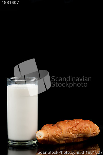 Image of Milk and croissant