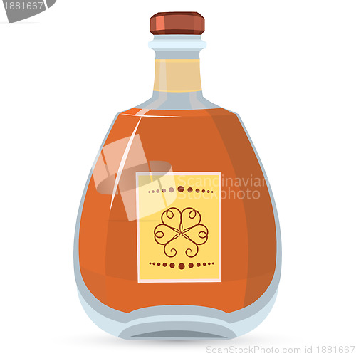 Image of Bottle with whiskey raster illustration