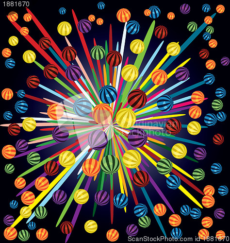 Image of Colorful balls firework