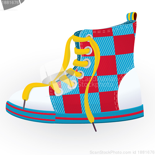 Image of Checked sneaker raster illustration