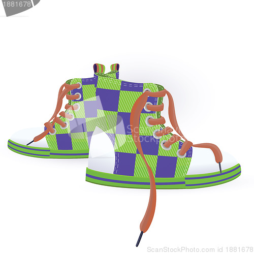 Image of Two green sneakers