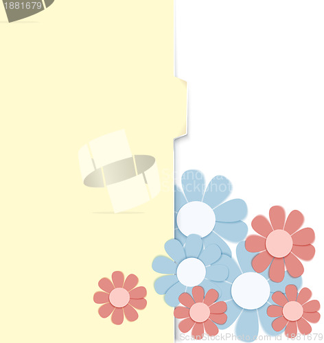 Image of Folder with paper crafted flowers