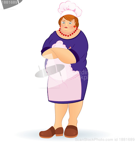 Image of Woman cook raster illustration