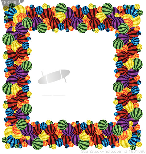 Image of Colorful balls pattern border