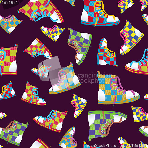 Image of Checked sneaker seamless pattern