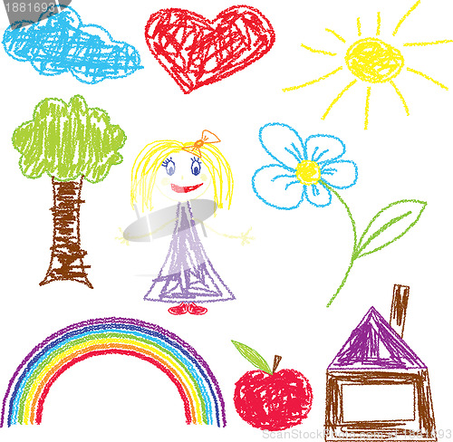 Image of Crayon pained girl icon