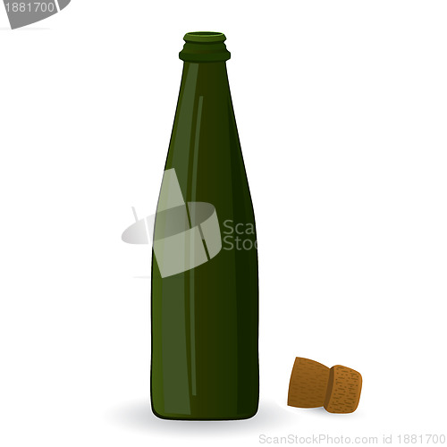 Image of Open green bottle raster illustration