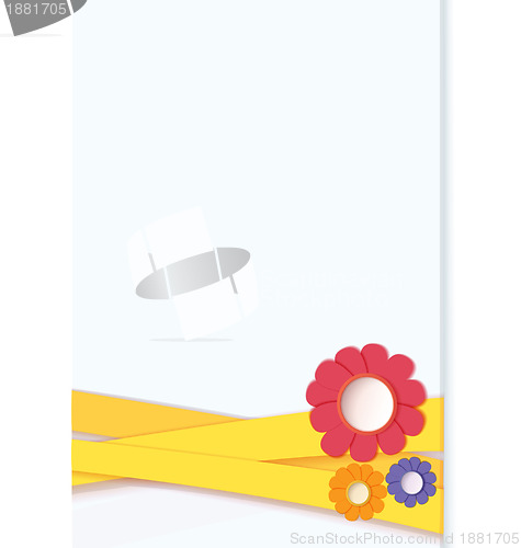 Image of Flowers on ribbon card