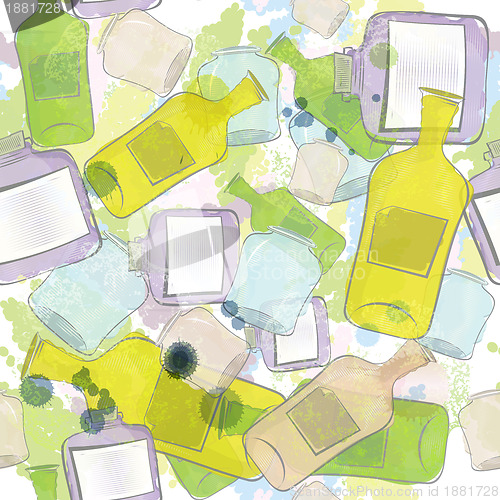 Image of Jars and bottles seamless pattern