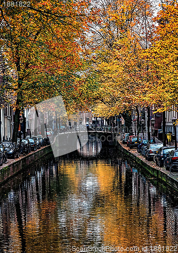 Image of Amsterdam Canal in Autumn