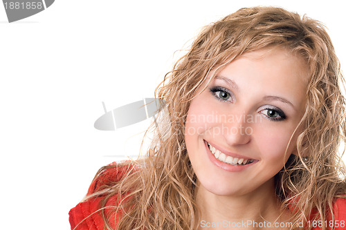 Image of pretty cheerful blond woman