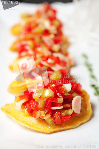 Image of potato chips with vegetables