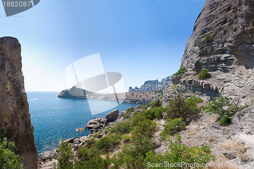 Image of Summer view seacoast. Sudak beach. Black Sea, Ukraine