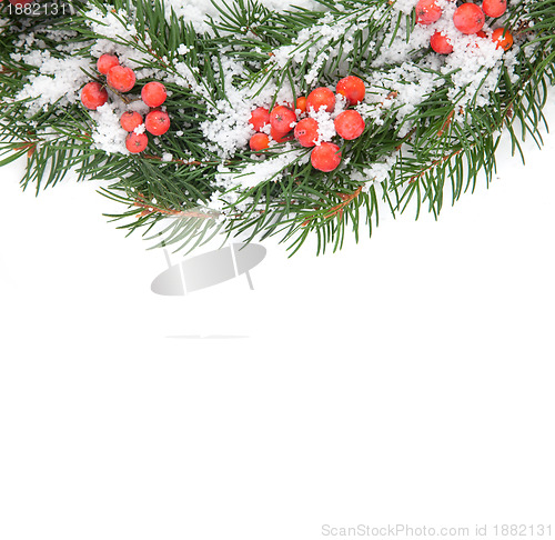 Image of Christmas framework with snow