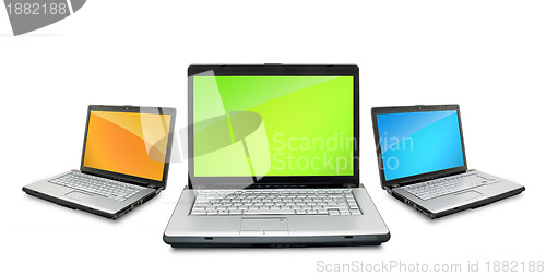 Image of Open laptops