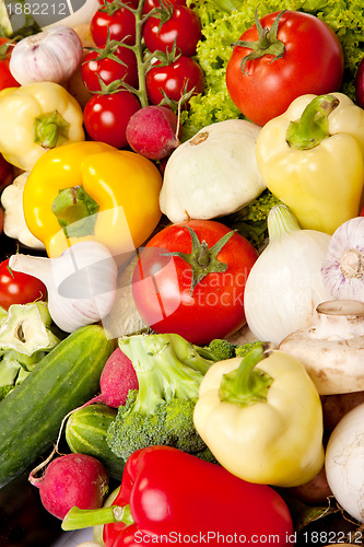 Image of Group of fresh vegetables isolated on white