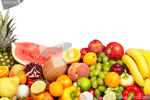 Image of Huge group of fresh vegetables and fruits