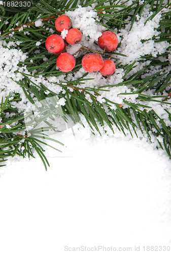 Image of Christmas framework with snow