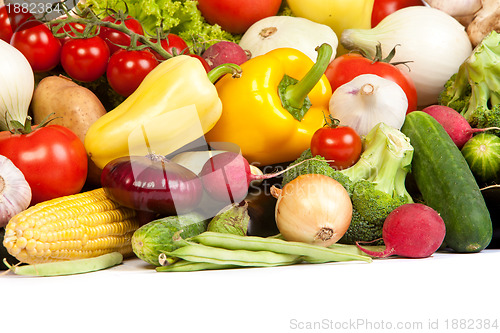Image of Group of fresh vegetables isolated on white