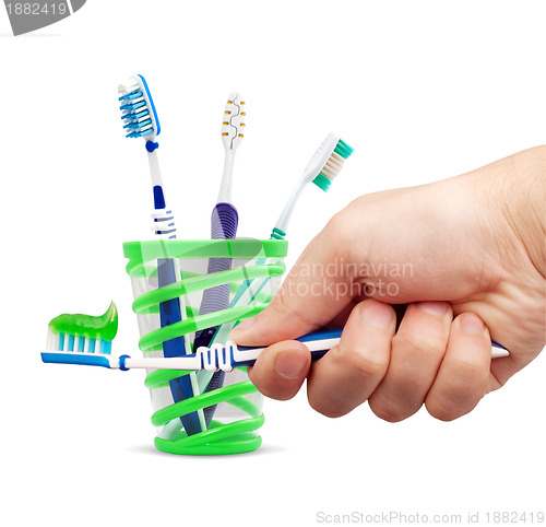 Image of Toothbrush and toothpaste