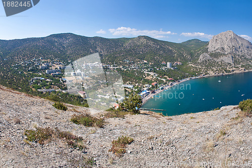 Image of Summer view seacoast. Sudak beach. Black Sea, Ukraine